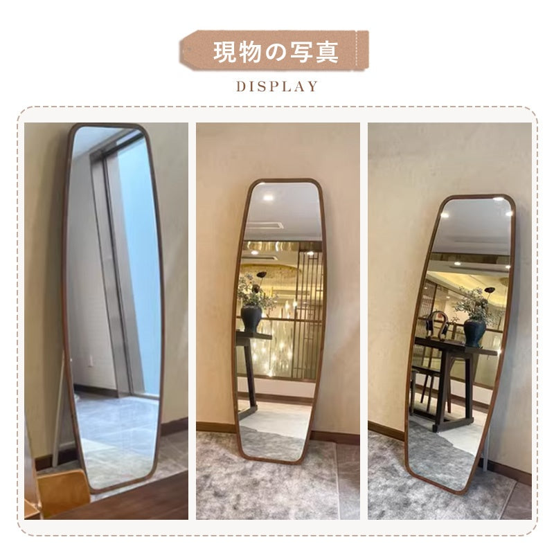 全身鏡・スタンドミラー・壁掛け・姿見・ナチュラル・リビング・ベッドルーム・1人暮らし
