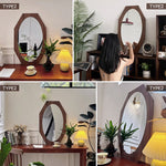 Casaconer | 完成品・八角形ミラー・壁掛け・玄関・風水・八角鏡・鏡・ウォールミラー・アンティーク・調・飛散防止・壁掛けミラー・アンティークミラー・八角形・ミラー・小さい・おしゃれ・丸・玄関ミラー・プレゼント・贈り物・卓上・玄関鏡・洗面所・寝室