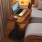 Casaconer | テーブル・ローテーブル・サイドテーブル・センターテーブル・昇降テーブル・多機能テーブル・幅40cm・高さ45~79cm・ウォルナットカラー/ナチュラル/ホワイト・多機能デザイン・無垢材・スチール脚・在宅ワーク・コンパクト家具・一人暮らし