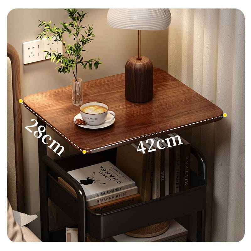 ベッドテーブル サイドテーブル キャスター付き パソコンデス カフェテーブル ソファサイド キャスター 移動式テーブル 在宅勤務 省スペース 収納 A4サイズ ワゴン デスク下 キッチンワゴン スリム キッチン収納 ファイルラック サイドラック