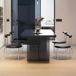 Casaconer | セラミックダイニングテーブル・アクリル脚・黒食卓・おしゃれ・2人/4人/6人/8人掛け・高さ75cm