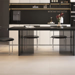 Casaconer | セラミックダイニングテーブル・アクリル脚・黒食卓・おしゃれ・2人/4人/6人/8人掛け・高さ75cm