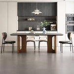 Casaconer | ダイニングテーブル・無垢材脚・白/黒/グレー天板・2人/4人/6人/8人掛け・高さ75cm