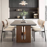 Casaconer | ダイニングテーブル・無垢材脚・白/黒/グレー天板・2人/4人/6人/8人掛け・高さ75cm