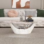 リビングテーブル セラミック調天板 幅120cm 楕円形 ローテーブル 収納付き スチール製ベース モダンデザイン 高級感 リビング向け 北欧風 ホワイト／ブラック おしゃれ シンプル