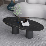 リビングテーブル セラミック調天板 幅120cm 楕円形 ローテーブル リビング向け シンプルモダン 北欧風 デザイン ソファ前テーブル ホワイト／ブラック 大理石風 おしゃれ