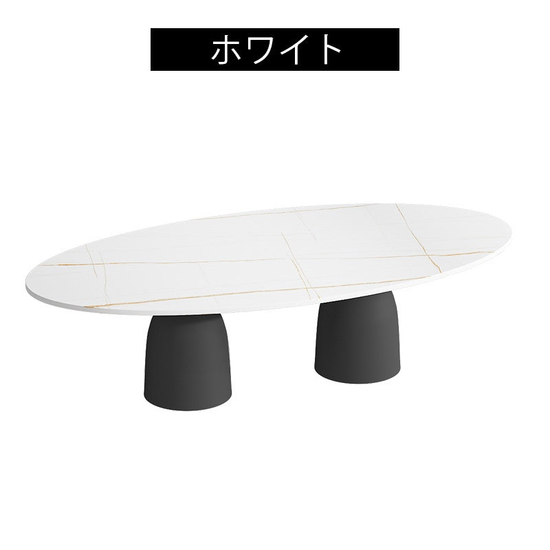 リビングテーブル セラミック調天板 幅120cm 楕円形 ローテーブル リビング向け シンプルモダン 北欧風 デザイン ソファ前テーブル ホワイト／ブラック 大理石風 おしゃれ