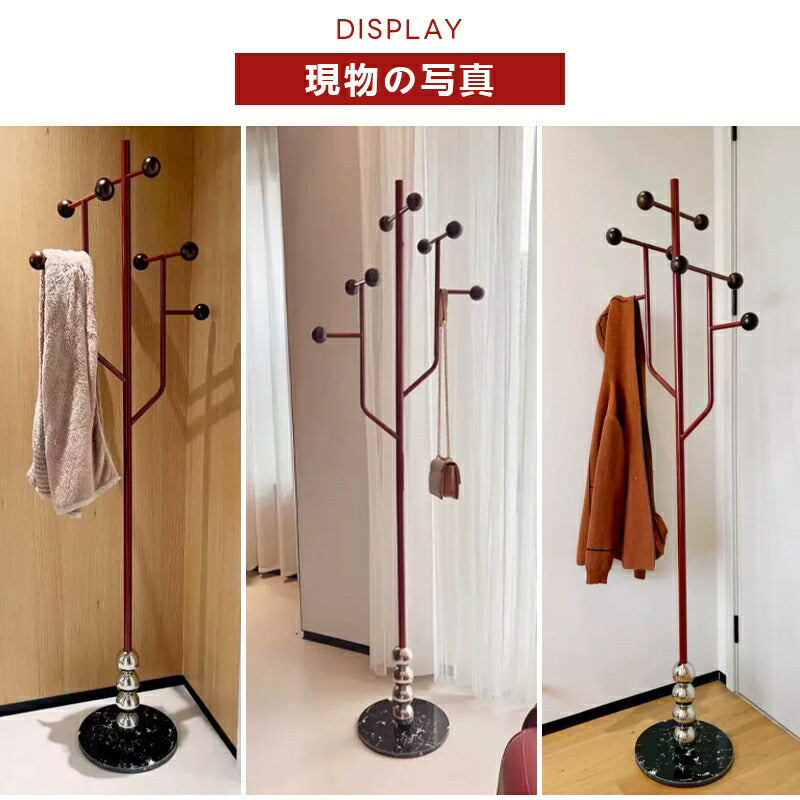 ハンガーラック コートハンガー スリム ハンガーラック パイプハンガー 幅35cm おしゃれ シンプル 玄関 スチール キッズハンガー ポールスタンド 鞄掛け 衣類収納 洋服掛け カバン掛け 北欧 レッド ブラック
