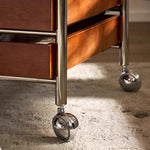 Casaconer | サイドテーブル・サイドワゴン・木製・キャスター付き・キッチンワゴン・ティーワゴン・おしゃれ・北欧風・収納ワゴン・トレイ付き・移動式・キッチン収納・サイドテーブル・多機能・リビング収納・茶器収納・ナチュラル/ウォルナットカラー/ブラック