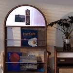 Casaconer | 姿見ミラー付きマガジンラック・全身鏡付き収納・キャスター付き・スタンドミラー・書類収納付き・移動式ワゴン・回転式ミラー・木製・ウォールナット/ナチュラル/ブラック・おしゃれ・一人暮らし・北欧風