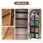 Casaconer | 姿見ミラー付きマガジンラック・全身鏡付き収納・キャスター付き・スタンドミラー・書類収納付き・移動式ワゴン・回転式ミラー・木製・ウォールナット/ナチュラル/ブラック・おしゃれ・一人暮らし・北欧風