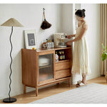 Casaconer | キャビネット・幅80cm・サイドボード・リビング・ローチェスト・収納・棚・食器棚・コンパクト・省スペース・扉・木製