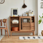 Casaconer | キャビネット・幅80cm・サイドボード・リビング・ローチェスト・収納・棚・食器棚・コンパクト・省スペース・扉・木製