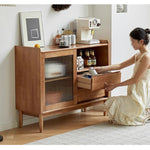 Casaconer | キャビネット・幅80cm・サイドボード・リビング・ローチェスト・収納・棚・食器棚・コンパクト・省スペース・扉・木製