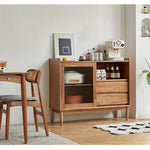 Casaconer | キャビネット・幅80cm・サイドボード・リビング・ローチェスト・収納・棚・食器棚・コンパクト・省スペース・扉・木製