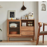 Casaconer | キャビネット・幅80cm・サイドボード・リビング・ローチェスト・収納・棚・食器棚・コンパクト・省スペース・扉・木製