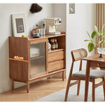 Casaconer | キャビネット・幅80cm・サイドボード・リビング・ローチェスト・収納・棚・食器棚・コンパクト・省スペース・扉・木製