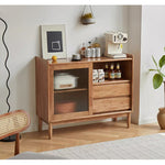 Casaconer | キャビネット・幅80cm・サイドボード・リビング・ローチェスト・収納・棚・食器棚・コンパクト・省スペース・扉・木製