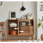 Casaconer | キャビネット・幅80cm・サイドボード・リビング・ローチェスト・収納・棚・食器棚・コンパクト・省スペース・扉・木製