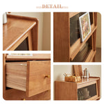 Casaconer | キャビネット・幅80cm・サイドボード・リビング・ローチェスト・収納・棚・食器棚・コンパクト・省スペース・扉・木製