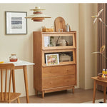 Casaconer | キャビネット・幅80cm・サイドボード・リビング・ローチェスト・収納・棚・食器棚・コンパクト・省スペース・扉・木製