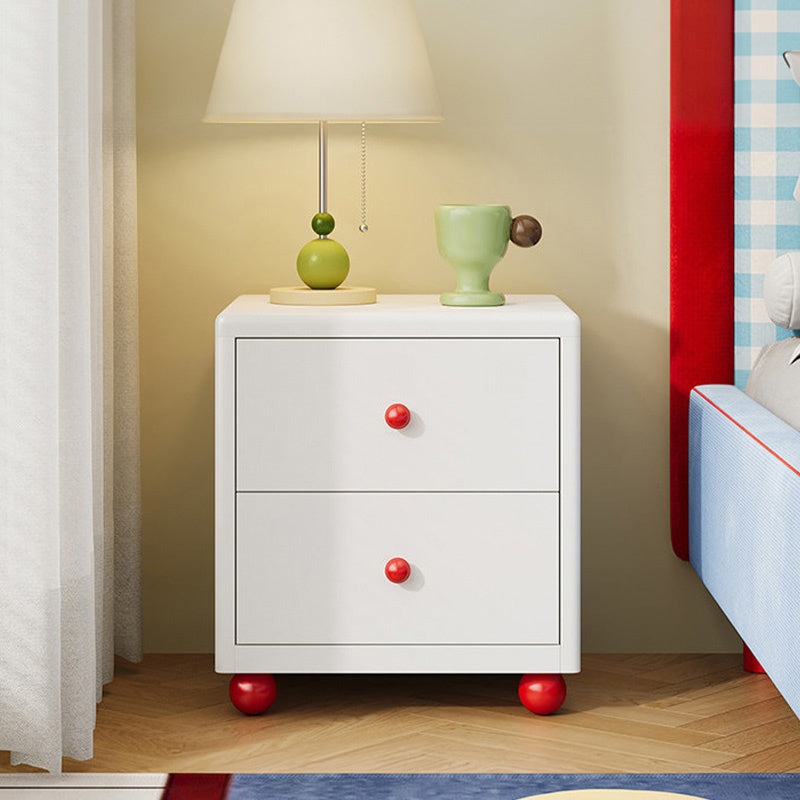 スチール製 ベッドサイドテーブル 家庭用 寝室用 2段引き出し 収納キャビネット 可愛いデザイン グリーン ホワイト サイドテーブル 小型 省スペース ナイトテーブル 収納付き ミニキャビネット