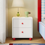 スチール製 ベッドサイドテーブル 家庭用 寝室用 2段引き出し 収納キャビネット 可愛いデザイン グリーン ホワイト サイドテーブル 小型 省スペース ナイトテーブル 収納付き ミニキャビネット