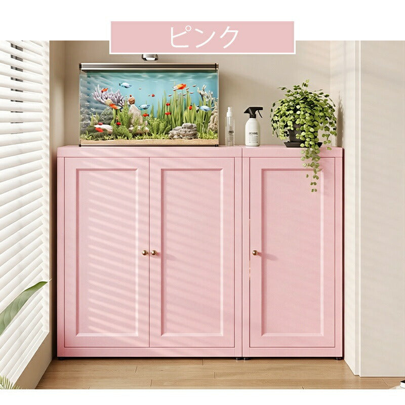 サイドボード キャビネット 幅80/43cm 2点セット 白 ホワイト スチール 北 白 ホワイト おしゃれ シンプル ナチュラル 北欧 韓国風 おしゃれ リビング チェスト ルーター収納 モダン リビングボード 収納棚 引き出し A4 ピンク