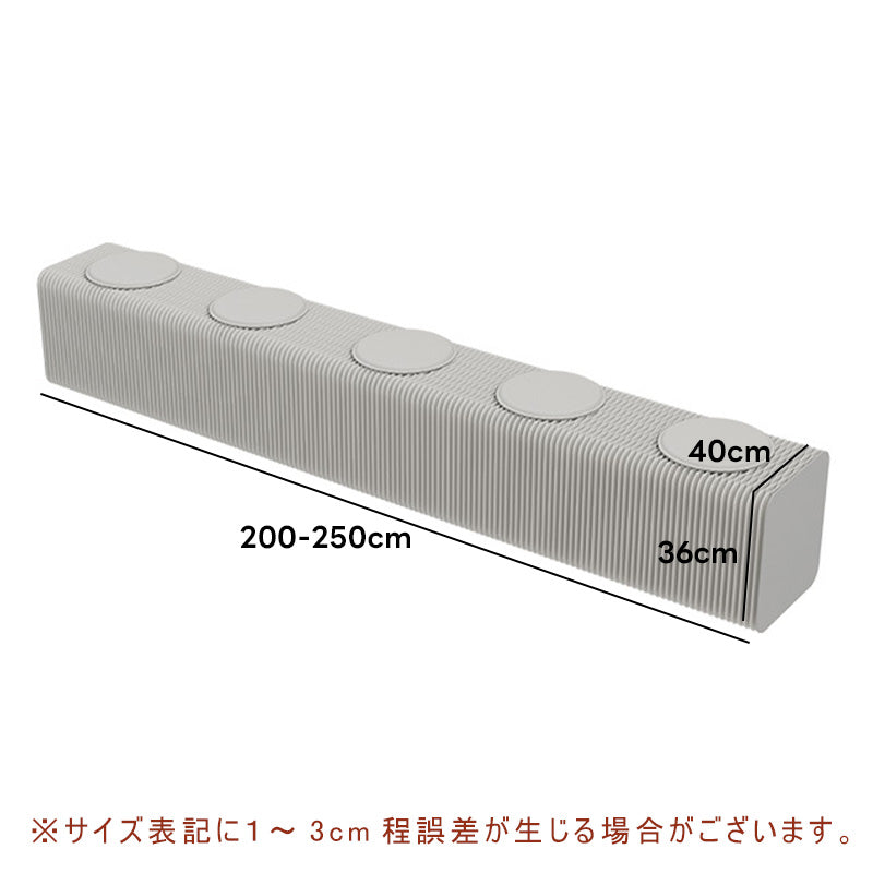伸縮式ペーパーベンチ・幅120~250cm・折りたたみ可能・軽量設計・コンパクト収納・スタイリッシュデザイン・紙素材使用・ホワイト/ブラウン/グレ-