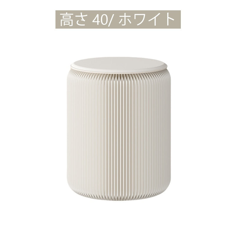 Casaconer | 折りたたみチェア・高さ30cm/40cm・丸型スツール・軽量設計・紙素材構造・コンパクト収納・持ち運び便利・ホワイト/ブラウン