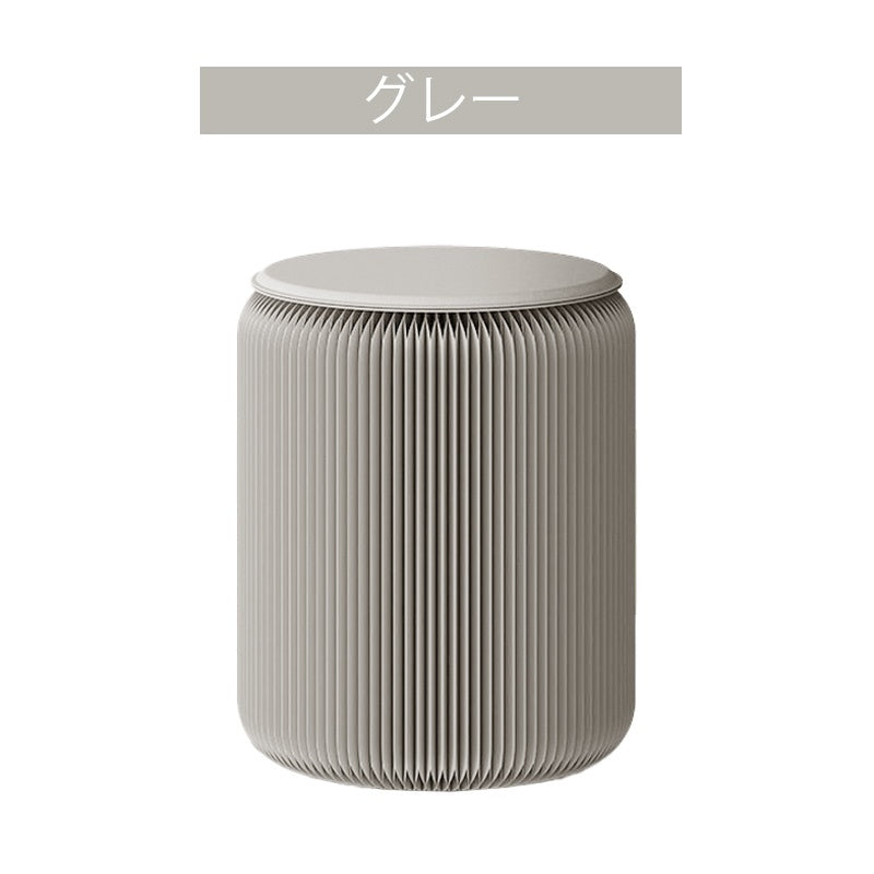 折りたたみチェア・高さ30cm/40cm・丸型スツール・軽量設計・紙素材構造・コンパクト収納・持ち運び便利・ホワイト/ブラウン