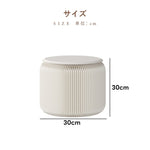 折りたたみチェア・高さ30cm/40cm・丸型スツール・軽量設計・紙素材構造・コンパクト収納・持ち運び便利・ホワイト/ブラウン