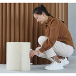 折りたたみチェア・高さ30cm/40cm・丸型スツール・軽量設計・紙素材構造・コンパクト収納・持ち運び便利・ホワイト/ブラウン