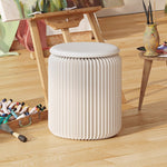 Casaconer | 折りたたみチェア・高さ30cm/40cm・丸型スツール・軽量設計・紙素材構造・コンパクト収納・持ち運び便利・ホワイト/ブラウン