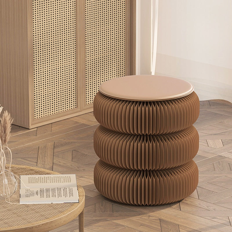 折りたたみ チェア おしゃれ 折りたたみチェア コンパクト おりたたみ 高さ30cm/40cm 丸型スツール 軽量設計 紙素材構造 コンパクト収納 持ち運び便利 ホワイト/ブラウン スツール 在宅ワーク 家具 整理 紙製 シンプル