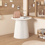 Casaconer | ダイニングテーブル・ラウンドテーブル・丸型・組立・折りたたみ収納可・軽量デザイン・紙素材脚部・モダンインテリアに最適・ホワイト/ブラウン