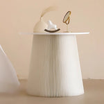 Casaconer | ダイニングテーブル・ラウンドテーブル・丸型・組立・折りたたみ収納可・軽量デザイン・紙素材脚部・モダンインテリアに最適・ホワイト/ブラウン