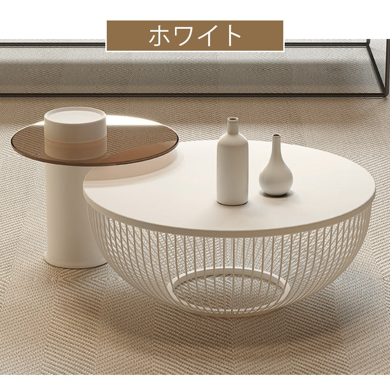セラミック 丸型テーブル リビングテーブル モダン シンプル 小型 セットテーブル 組み合わせテーブル デザイン性 可愛い 大理石柄 ホワイト 小空間向け