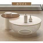 セラミック 丸型テーブル リビングテーブル モダン シンプル 小型 セットテーブル 組み合わせテーブル デザイン性 可愛い 大理石柄 ホワイト 小空間向け