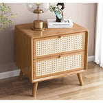 Casaconer | ほぼ完成品・脚の取り付けが必要・ナイトテーブル・サイドテーブル・ベッドサイドチェスト・ベッドサイド・木製・収納・おしゃれ・コンセント・引き出し・シンプル・モダン・ナチュラル・寝室収納・読書・コンパクト・ダークブラウン・ナチュラル