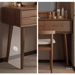 Casaconer | ドレッサー・テーブル・2点セット・ドレッサーデスク・おしゃれ・卓上・コンパクト・木製・木・幅80cm・省スペース・収納・メイクテーブル・カフェ・化粧台・スリム・鏡台・パソコンデスク・ワンルーム・一人暮らし・可愛い・北欧・ナチュラル・引き出し付き