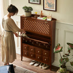 シューズラック スリム おしゃれ 木製 3段 幅120 下駄箱 靴箱 収納 玄関収納 おしゃれ 靴 省 スペース ラック 靴収納 靴入れ 大容量 シンプル 薄型 靴棚 木製 シューズ 北欧 収納棚 スニーカー コンパクト スリッパラック ブーツ ブラウン