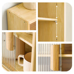 Casaconer | キッチンラック・スリム・卓上食器棚・幅55cm・食器棚・卓上・本棚・一人暮らし・カウンター上・キッチン・卓上ラック・小さめ・収納・ラック・卓上・本棚・ミニ・調味料ラック・オープンラック・竹製・引き戸・調味料ラック・小型・省スペース・ミニ食器棚