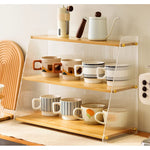 Casaconer | 食器棚・竹制・おしゃれ・ナチュラル・キッチン収納棚・収納ラック・収納棚・幅50・2段