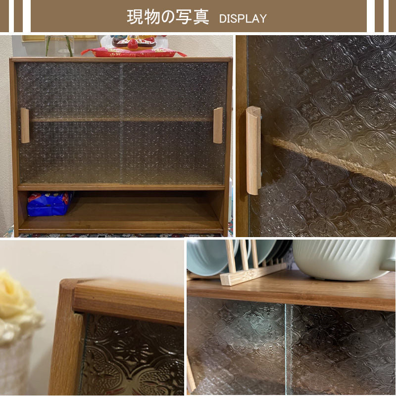 Casaconer | ミニ食器棚・竹製・おしゃれ・ナチュラル・キッチン収納・収納ラック・収納棚・一人暮らし・幅55・奥行き28