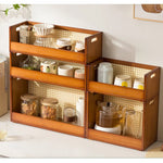 Casaconer | ミニ食器棚・竹製・おしゃれ・ナチュラル・キッチン収納・収納ラック・収納棚・一人暮らし・幅35・奥行き18