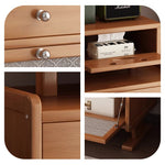 Casaconer | サイドテーブル・ナイトテーブル・竹製・ロボット風デザイン・ナイトテーブル・アクリル板収納・引き出し付き・多機能・収納棚・幅53cm・コンパクト・おしゃれ・竹材・サイドチェスト