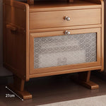 Casaconer | サイドテーブル・ナイトテーブル・竹製・ロボット風デザイン・ナイトテーブル・アクリル板収納・引き出し付き・多機能・収納棚・幅53cm・コンパクト・おしゃれ・竹材・サイドチェスト