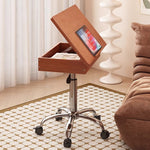 Casaconer | 昇降式テーブル・傾斜天板付き・サイドテーブル・収納付き・キャスター付き・竹製・無段階高さ調節・高さ68~90cm・多機能デスク・ワークテーブル・ミニテーブル・角度調節・幅66cm・おしゃれ・コンパクト・在宅ワーク