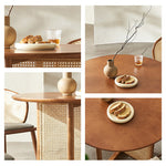 丸テーブル,ダイニングテーブル,2人掛け,4人掛け,ラタン,カフェ風,おしゃれ,無垢材,ナチュラル,自然,ディテール